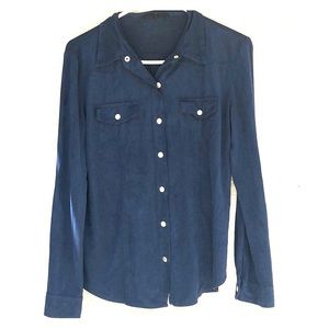 Vintage Navy long sleeve button down top.